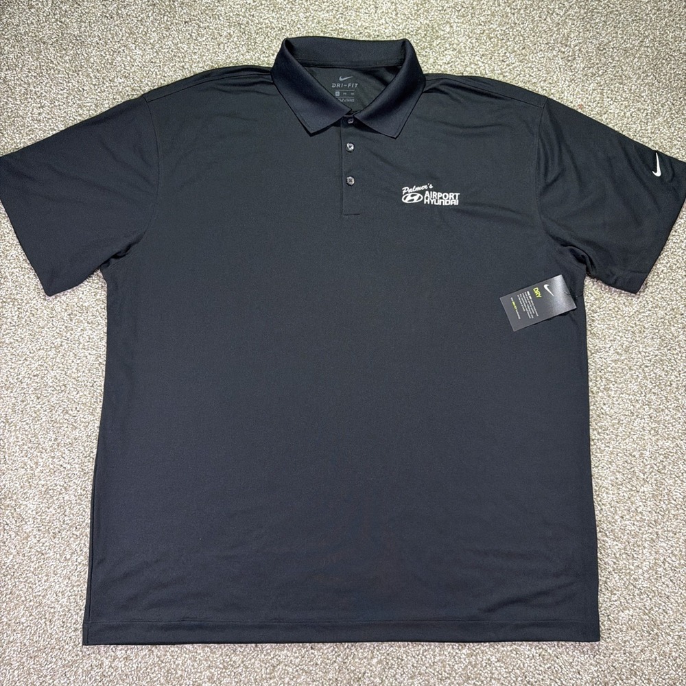 New With Tags Men's Nike Dri Fit Golf Polo Black Size 3XL Performance